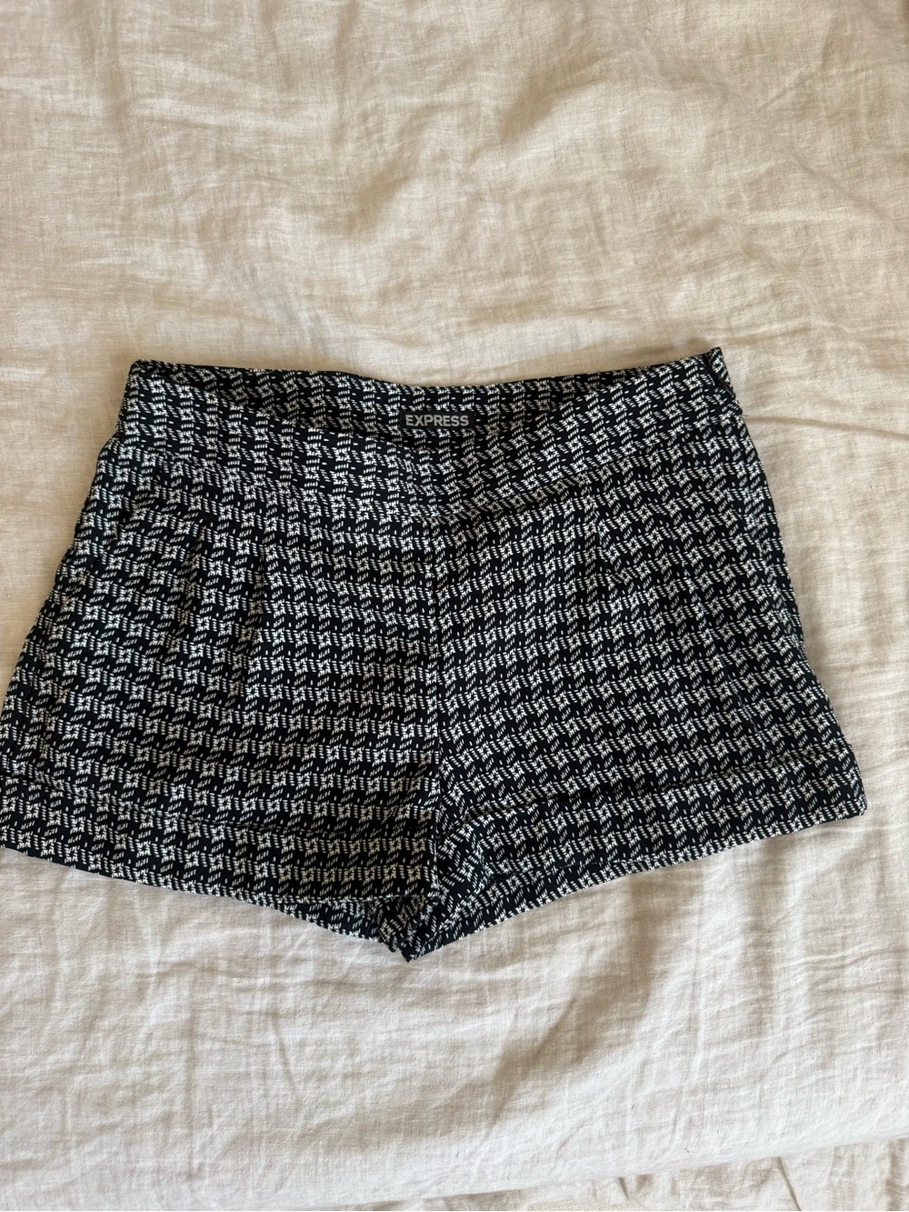 Express Black & White Shorts